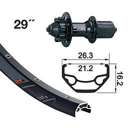 XLC kotač stražnji RW 29" EVO DC22LW 6-b.,QR, blk, 32 Rodi Black Rock Disc 21-622 135mm VH 8.5