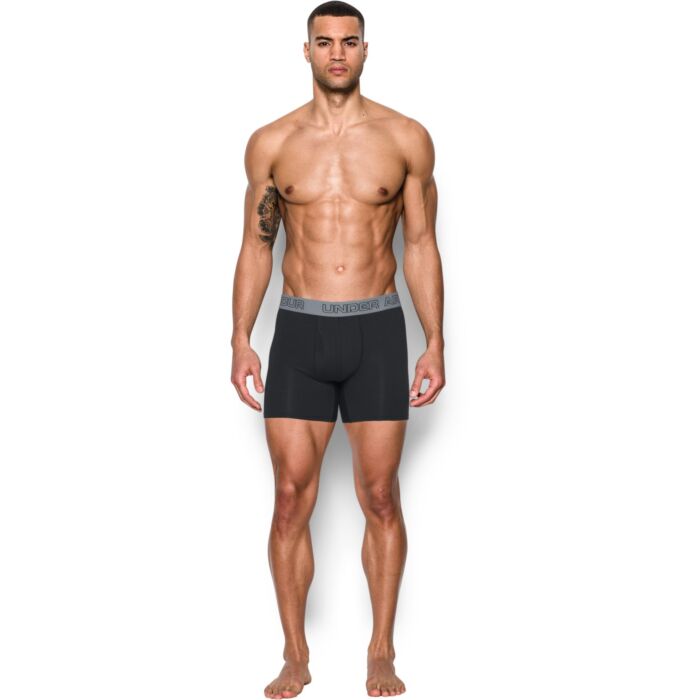 Under Armour Charged Cotton muške bokserice Stretch 6” Boxerjock 3-Pack Black