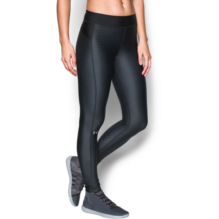 Under Armour HeatGear ženske tajice Armour Printed Black/Metallic Silver