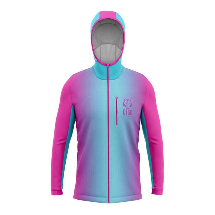 Otso unisex sportska majica s kapuljačom Fluo Pink Light Blue
