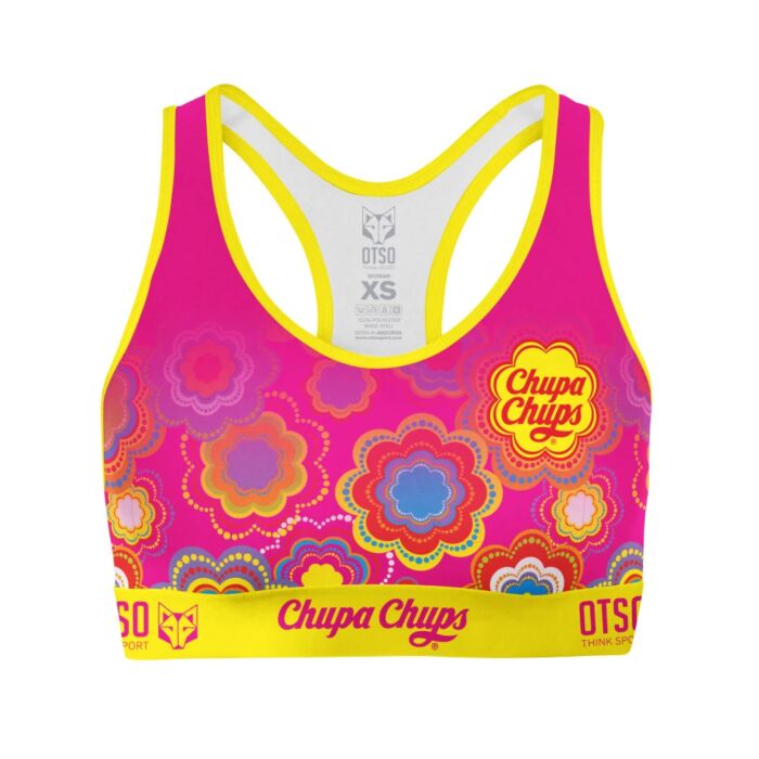 Otso ženski sportski grudnjak Chupa Chups Floral Pink
