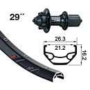 XLC kotač stražnji RW 29" EVO DC22LW 6-b.,QR, blk, 32 Rodi Black Rock Disc 21-622 135mm VH 8.5