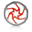 XLC disk rotor BR-X58, O 180/1.8mm,silv/red,CNC frict.ring 162g