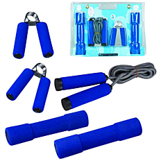 Trenažer-set 3 dijela bučice-vijača-opruge