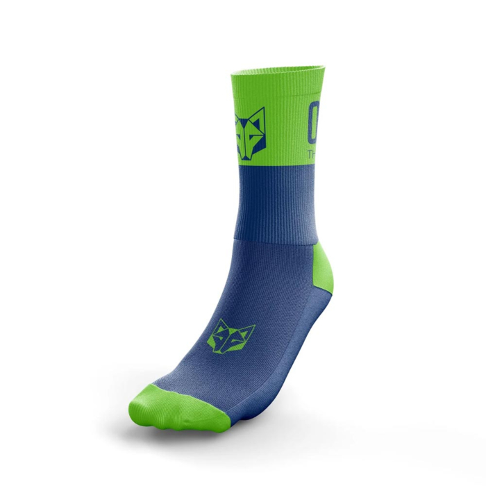 Otso čarape Multisport srednje Electric Blue & Fluo Green
