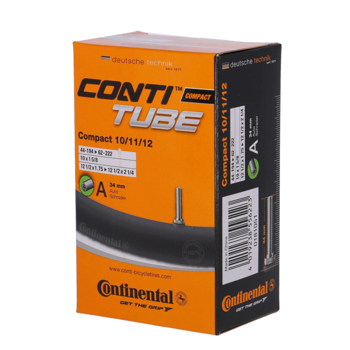 Continental zračnica Compact 10/11/12 AV 34mm, 10x1 5/8 12 1/2x1.75-2 1/4"44/62-194/222