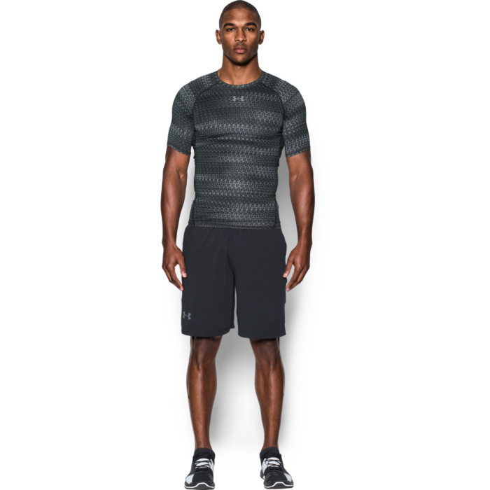 Under Armour HeatGear muška kompresijska majica Armour Printed Compression Black/Graphite
