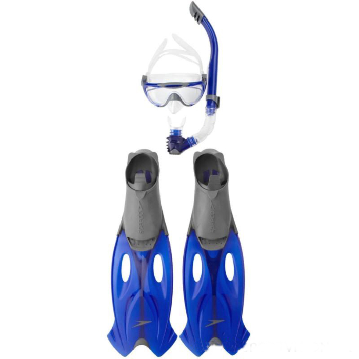 Speedo GLIDE MASK SNORKEL FIN SET AU GREY/BLUE