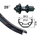 XLC kotač stražnji RW 29" EVO DC22LW 6-b.,QR, blk, 32 Rodi Black Rock Disc 21-622 135mm VH 8.5